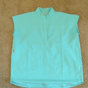 YFigs Rafaela Oversized Scrub Top - XS Cyan